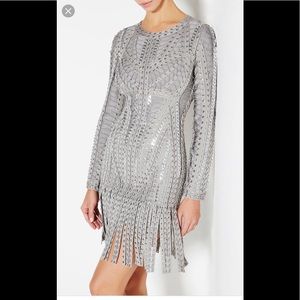 NWT Herve Leger Ayliza Eyelit Chain Dress Sz S
